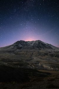 Preview wallpaper mountain, starry sky, stars, night, mountain landscape