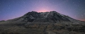 Preview wallpaper mountain, starry sky, stars, night, mountain landscape