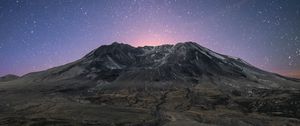Preview wallpaper mountain, starry sky, stars, night, mountain landscape