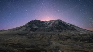 Preview wallpaper mountain, starry sky, stars, night, mountain landscape