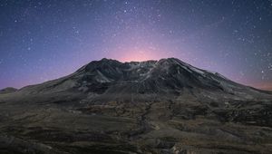 Preview wallpaper mountain, starry sky, stars, night, mountain landscape
