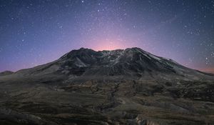 Preview wallpaper mountain, starry sky, stars, night, mountain landscape