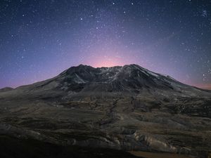 Preview wallpaper mountain, starry sky, stars, night, mountain landscape