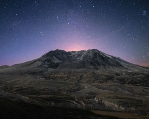 Preview wallpaper mountain, starry sky, stars, night, mountain landscape