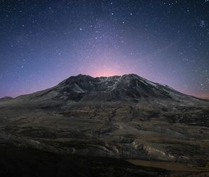Preview wallpaper mountain, starry sky, stars, night, mountain landscape
