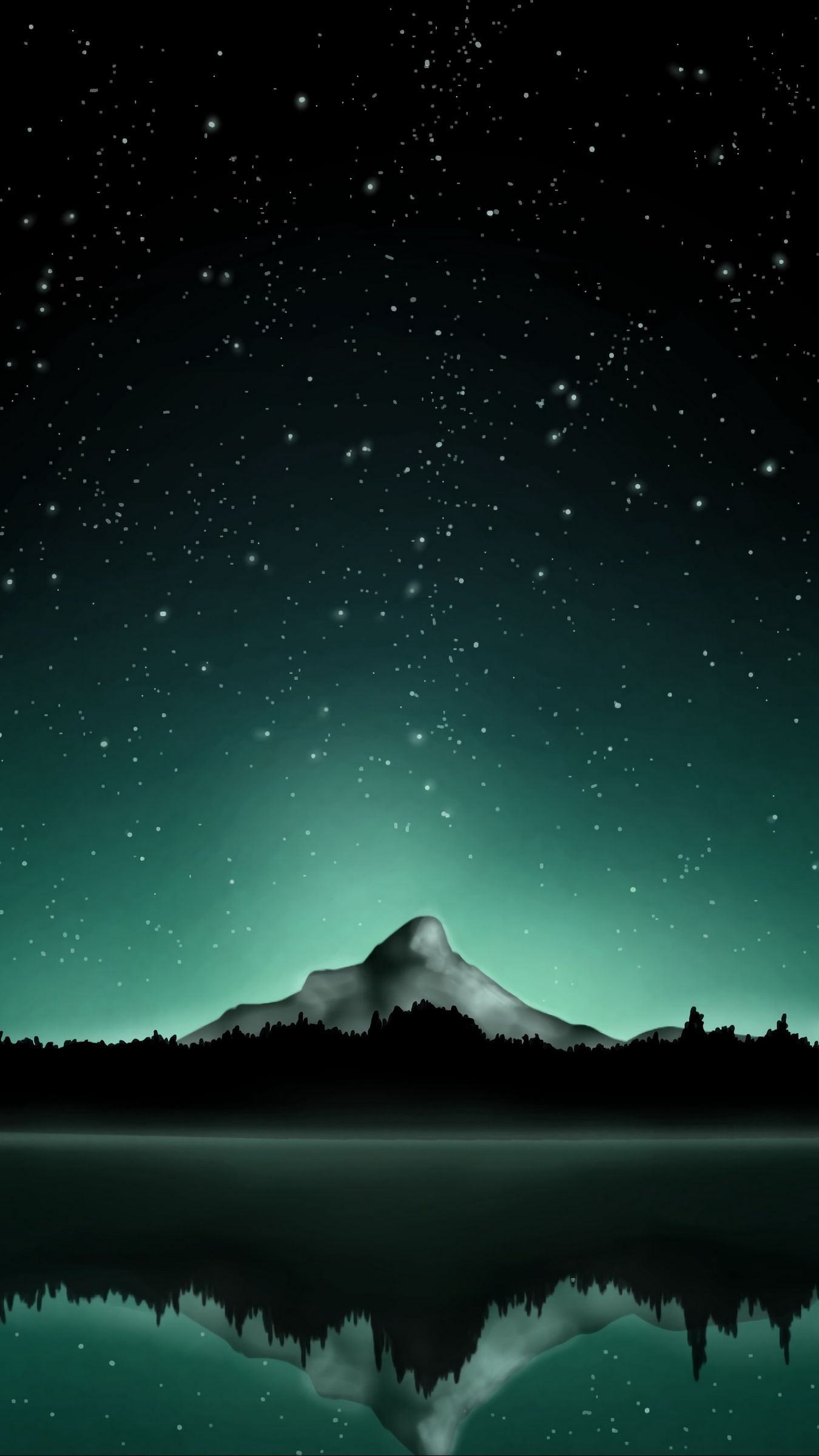 Download wallpaper 1350x2400 mountain, starry sky, stars, art iphone 8