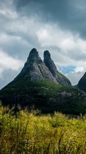 Preview wallpaper mountain, stone, grass, massive