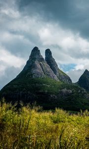 Preview wallpaper mountain, stone, grass, massive