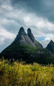 Preview wallpaper mountain, stone, grass, massive