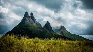 Preview wallpaper mountain, stone, grass, massive