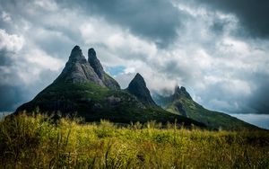 Preview wallpaper mountain, stone, grass, massive