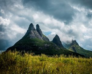 Preview wallpaper mountain, stone, grass, massive