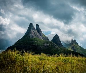 Preview wallpaper mountain, stone, grass, massive