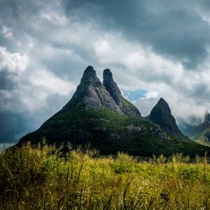 Preview wallpaper mountain, stone, grass, massive