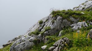Preview wallpaper mountain, stones, grass, nature