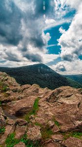 Preview wallpaper mountain, stones, peak, hawksbill mountain, shenandoah national park