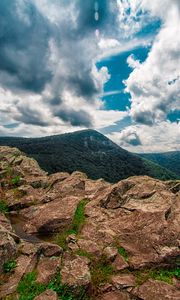 Preview wallpaper mountain, stones, peak, hawksbill mountain, shenandoah national park