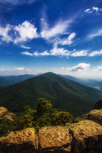 Preview wallpaper mountain, stones, top, mountain landscape, hawksbill mountain, shenandoah national park