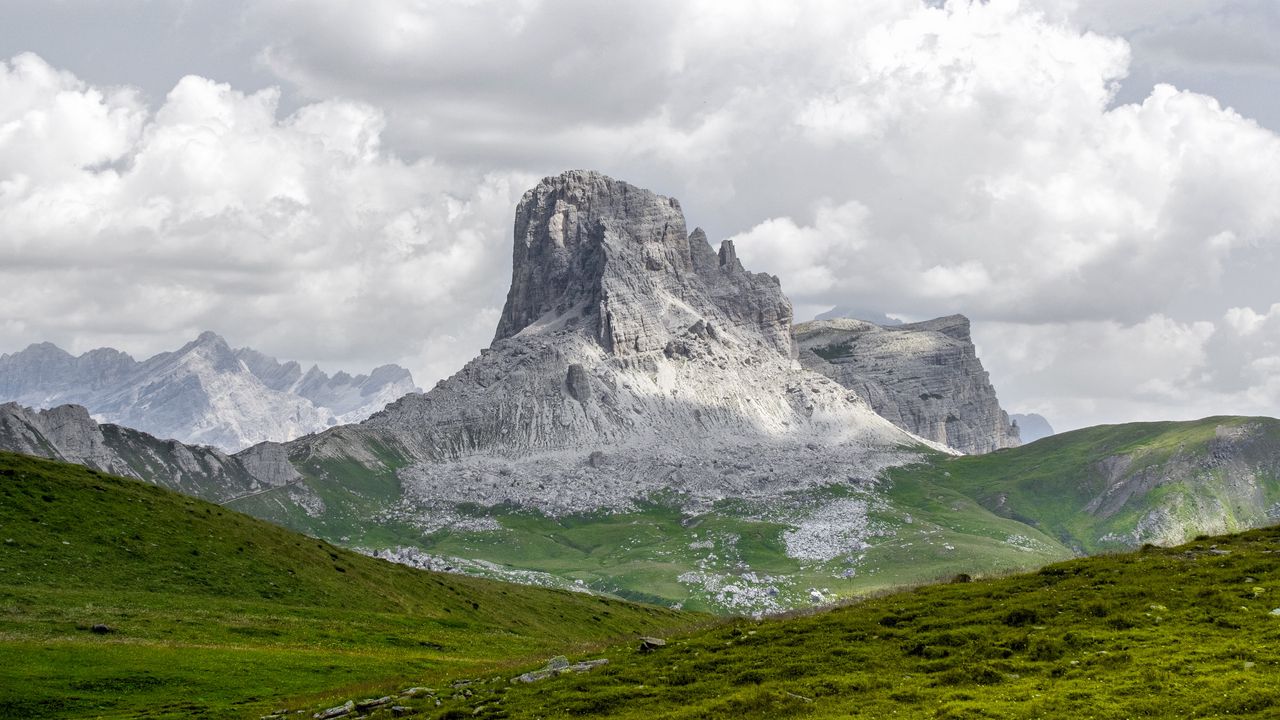 Wallpaper mountain, summit, hills, grass, landscape