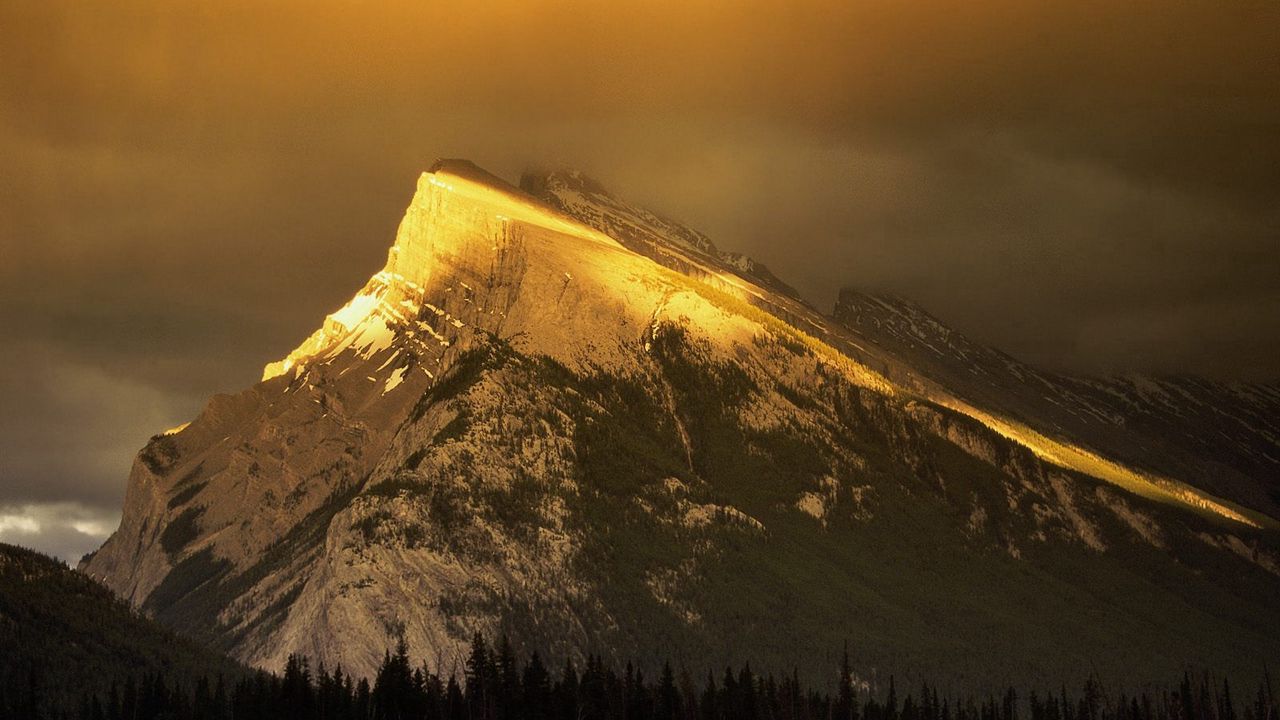 Wallpaper mountain, top, height, light