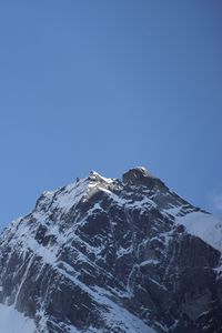 Preview wallpaper mountain, top, sky, moon, snow