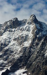 Preview wallpaper mountain, top, snow, sky, mountain landscape