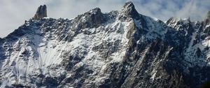 Preview wallpaper mountain, top, snow, sky, mountain landscape