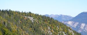 Preview wallpaper mountain, trees, slope, nature, landscape, view