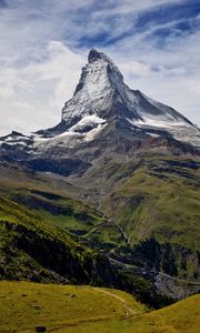 Preview wallpaper mountain, valley, landscape, greenery, nature