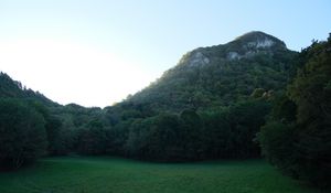 Preview wallpaper mountain, valley, meadow, grass, landscape, nature