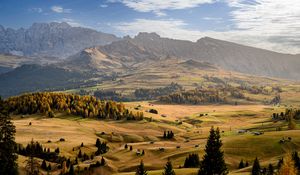 Preview wallpaper mountain, valley, trees, nature