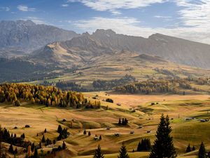 Preview wallpaper mountain, valley, trees, nature