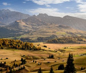 Preview wallpaper mountain, valley, trees, nature