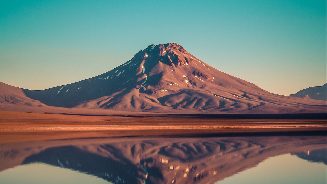 Wallpaper mountain, water, reflection, laguna, chile