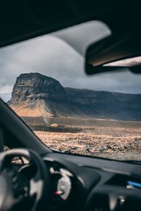 Preview wallpaper mountain, window, travel, car