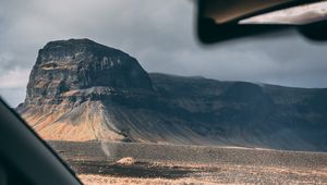 Preview wallpaper mountain, window, travel, car