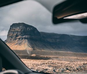 Preview wallpaper mountain, window, travel, car