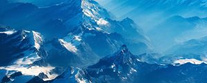 Preview wallpaper mountains, aerial view, clouds, fog, switzerland
