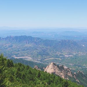 Preview wallpaper mountains, aerial view, haze, height, view, overview