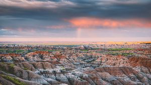 Preview wallpaper mountains, aerial view, horizon, clouds, landscape