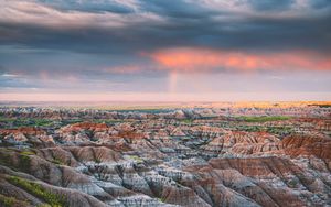 Preview wallpaper mountains, aerial view, horizon, clouds, landscape