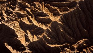 Preview wallpaper mountains, aerial view, relief, brown