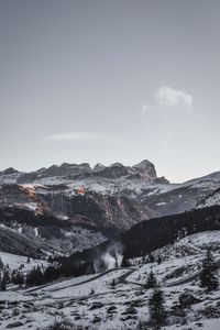 Preview wallpaper mountains, aerial view, snowy, sky, landscape, italy