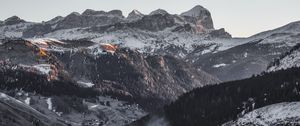 Preview wallpaper mountains, aerial view, snowy, sky, landscape, italy