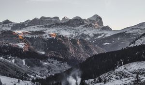 Preview wallpaper mountains, aerial view, snowy, sky, landscape, italy