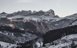 Preview wallpaper mountains, aerial view, snowy, sky, landscape, italy