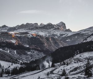 Preview wallpaper mountains, aerial view, snowy, sky, landscape, italy