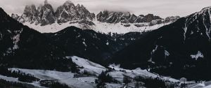 Preview wallpaper mountains, aerial view, winter, snow, dolomites, italy