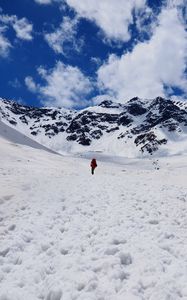 Preview wallpaper mountains, alone, man, loneliness, nature