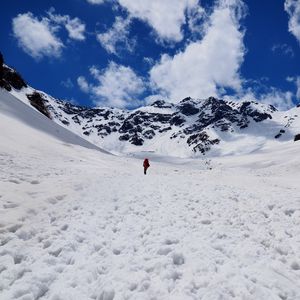 Preview wallpaper mountains, alone, man, loneliness, nature